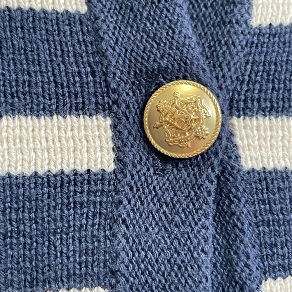 J. Crew Striped Emilie Patch Pocket Sweater Cardigan Size L - Picture 5 of 5